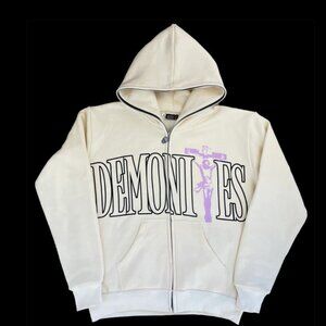 Demonites Brand (Instagram) Resurrection Day Cream Full Zip Hoodie